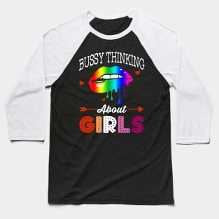 Busy Thinking About Girls Baseball T-Shirt